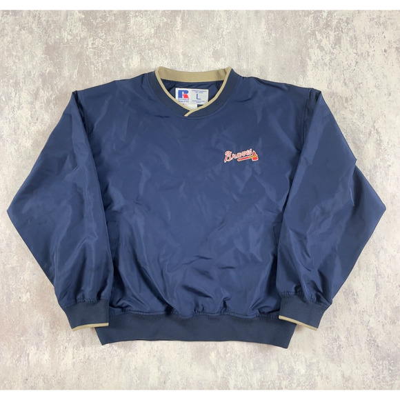 Champion Other - Vintage Russell Atlanta Braves Jacket Mens Large Blue V-Neck MLB Baseball